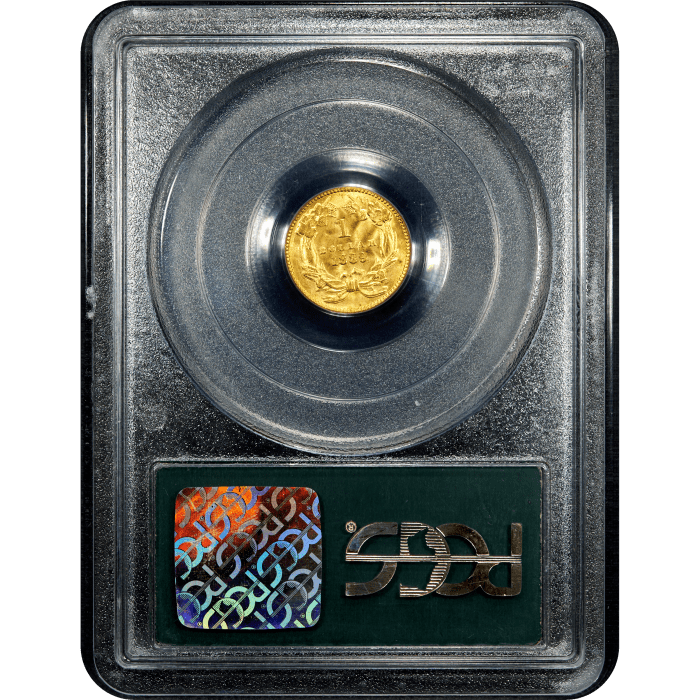1889 Gold Dollar (G$1) OGH Reverse Slab Image