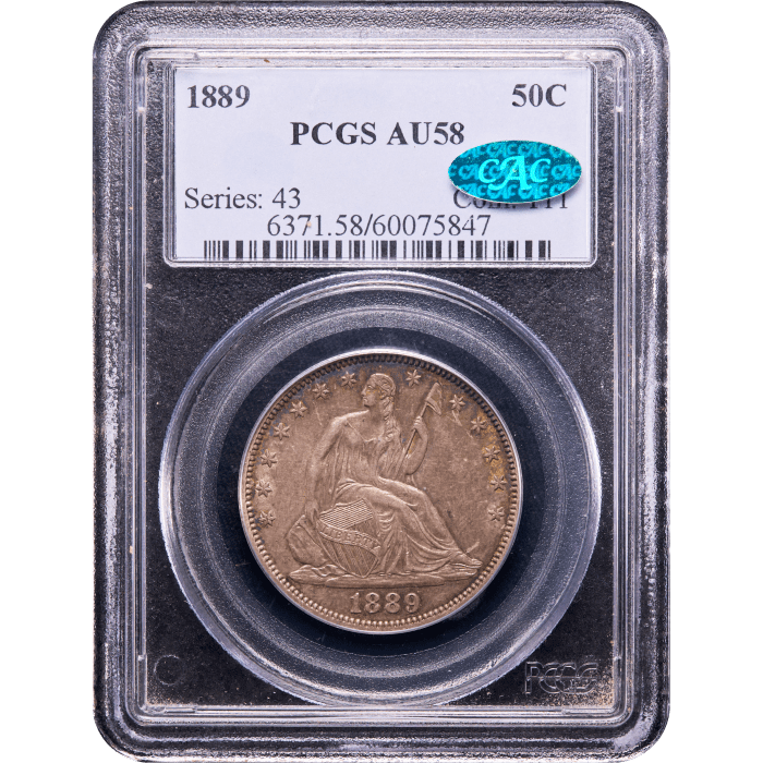 1889 Seated Liberty Half (50c) Obverse Slab Image
