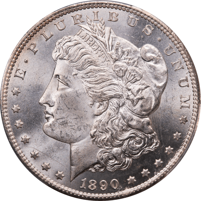 1890-CC Morgan Dollar ($1) Tailbar Obverse Image