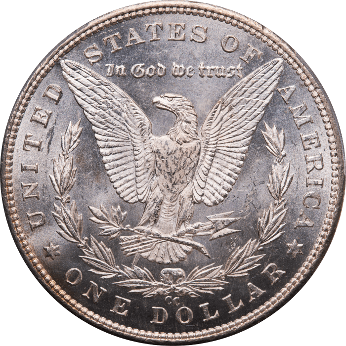 1890-CC Morgan Dollar ($1) Tailbar REVERSE Image