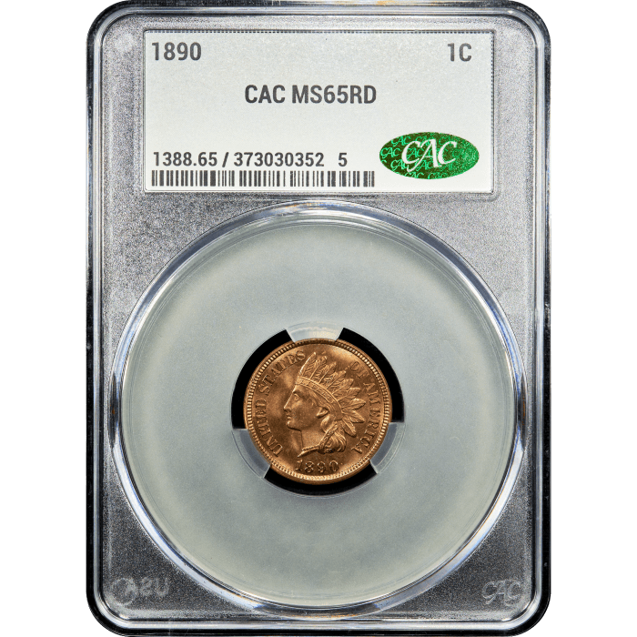 1890 Indian Cent (1c) Obverse Slab Image