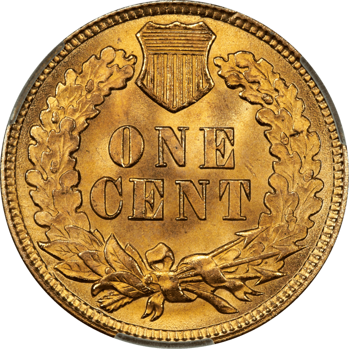 1890 Indian Cent (1c) REVERSE Image