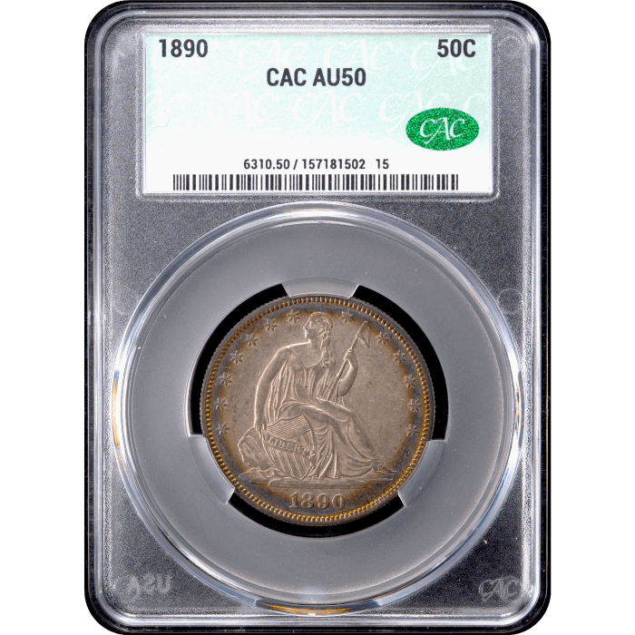 1890 Seated Liberty Half Dollar (50c) Obverse Slab Image