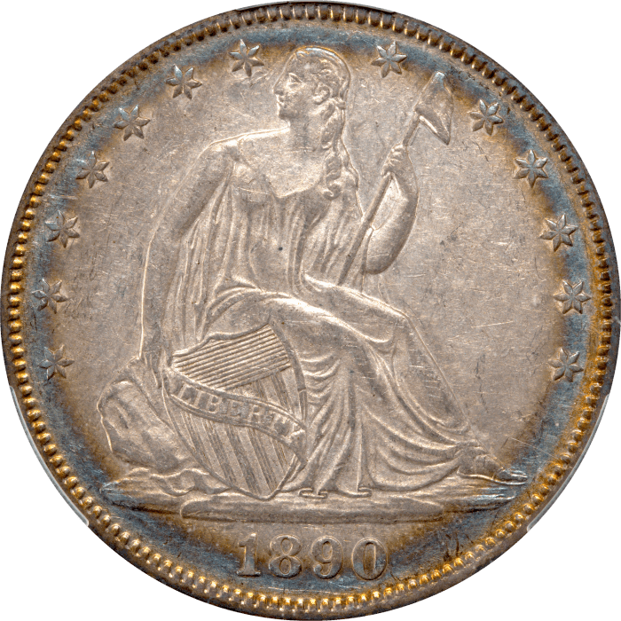 1890 Seated Liberty Half Dollar (50c) Obverse Image