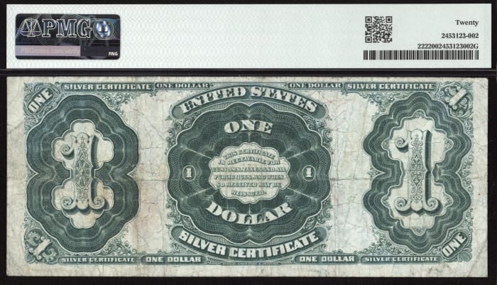 1891 $1 Martha Silver Certificate Reverse Image