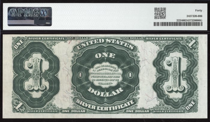 1891 $1 Martha Silver Certificate REVERSE Image