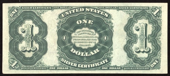 1891 $1 Martha Silver Certificate Reverse Image