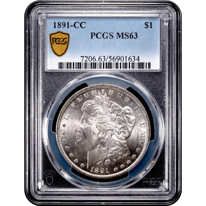 1891-CC Morgan Dollar ($1) Obverse Slab Image