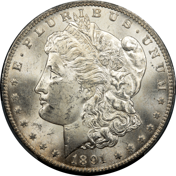 1891-CC Morgan Dollar ($1) OBVERSE Image