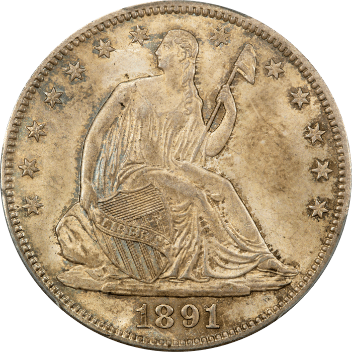 1891 Seated Liberty Half Dollar (50c) Obverse Image