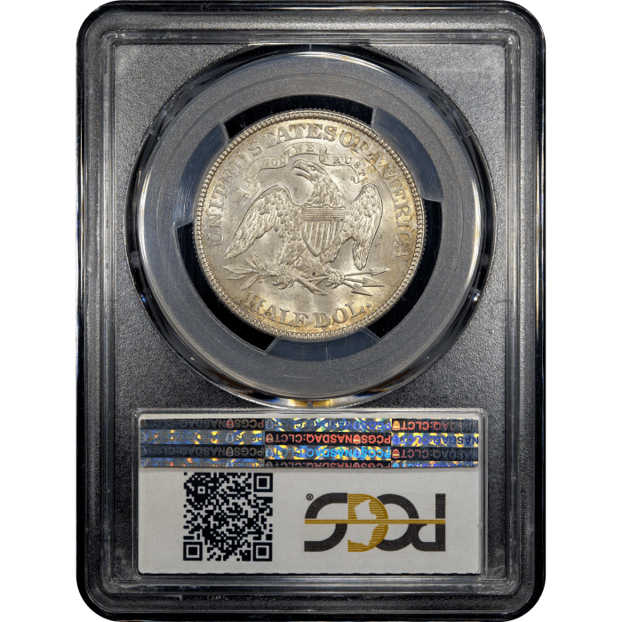 1891 Seated Liberty Half Dollar (50c) Reverse Slab Image