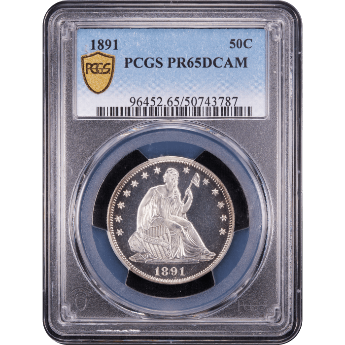 1891 Seated Liberty Half Dollar (50c) Obverse Slab Image