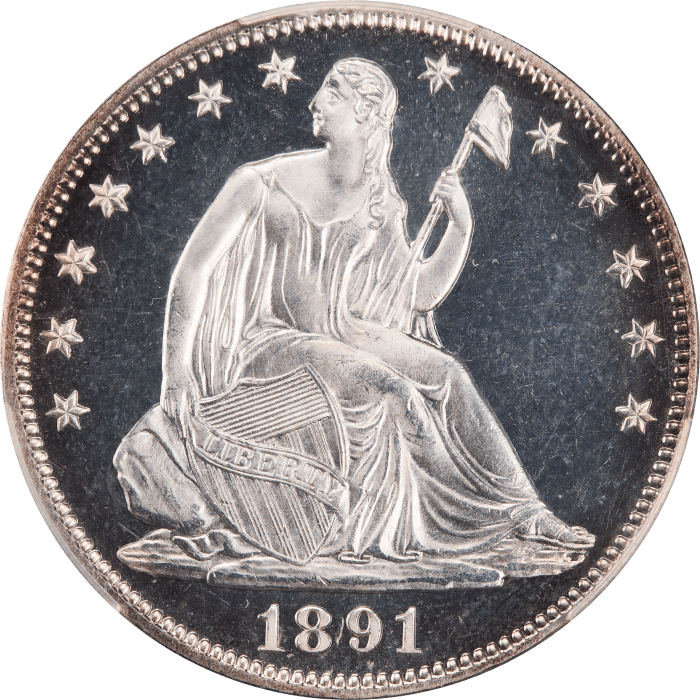 1891 Seated Liberty Half Dollar (50c) Obverse Image