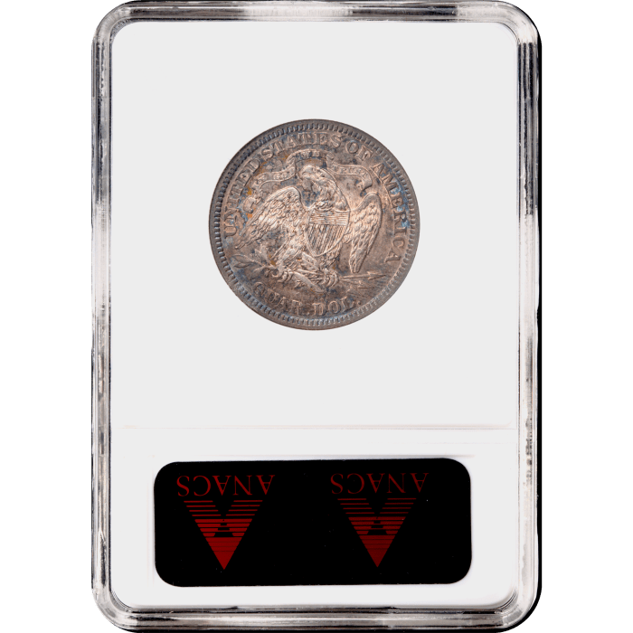 1891 Seated Liberty Quarter (25c) Reverse Slab Image