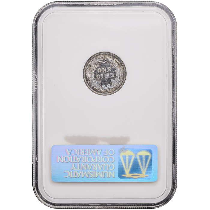 1892 5-Coin Proof Set Barber Dime 10c Reverse Slab Image