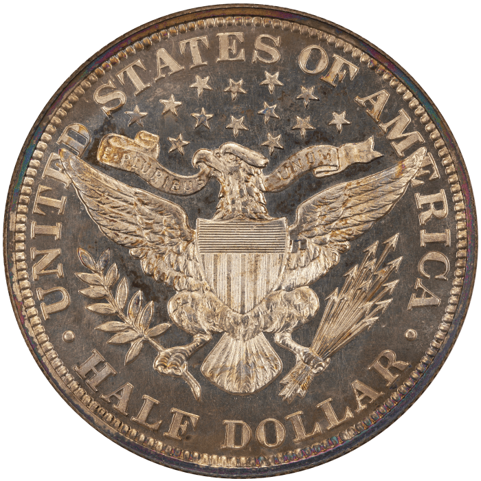 1892 5-Coin Proof Set Barber Half 50c Reverse Image