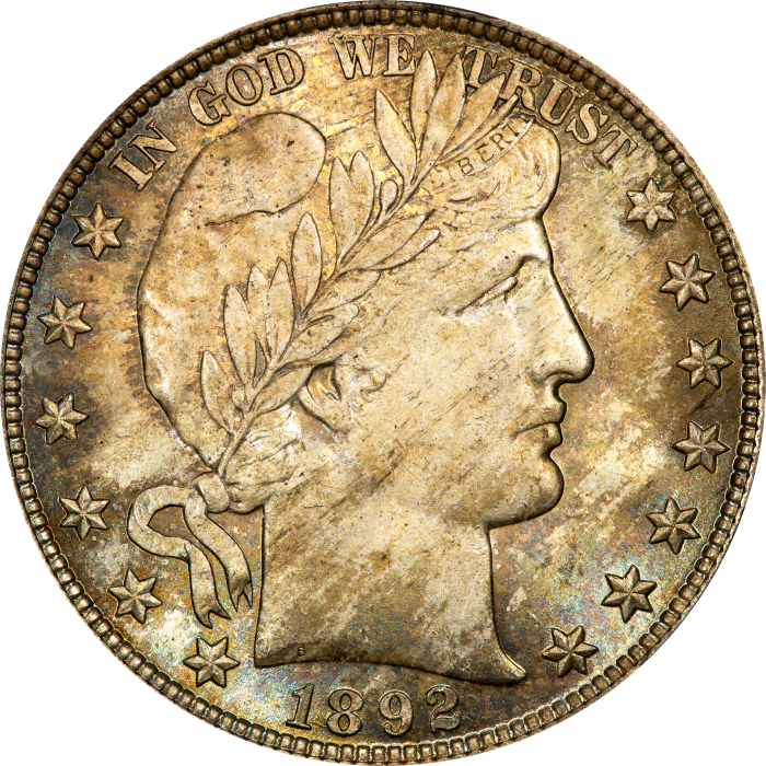 1892 Barber Half Dollar (50c) OBVERSE Image