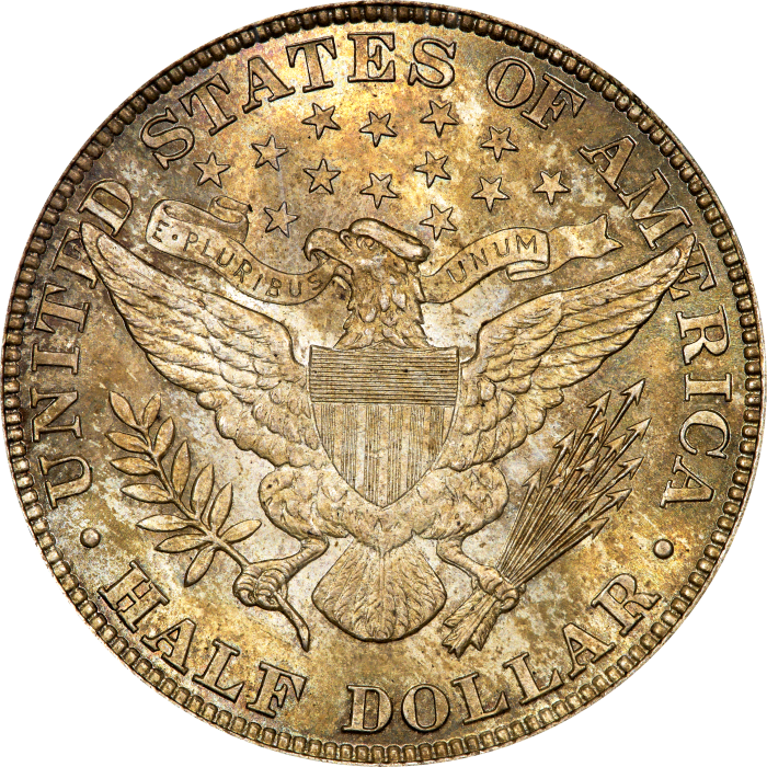 1892 Barber Half Dollar (50c) Reverse Image
