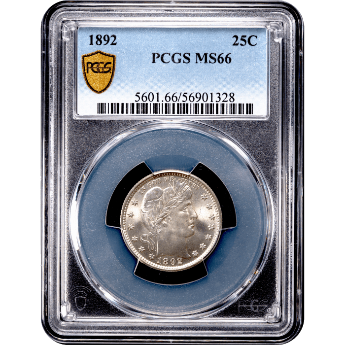 1892 Barber Quarter (25c) Obverse Slab Image