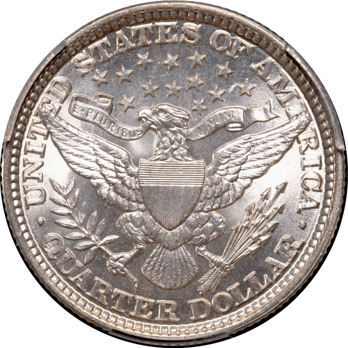 1892 Barber Quarter (25c) Reverse Image