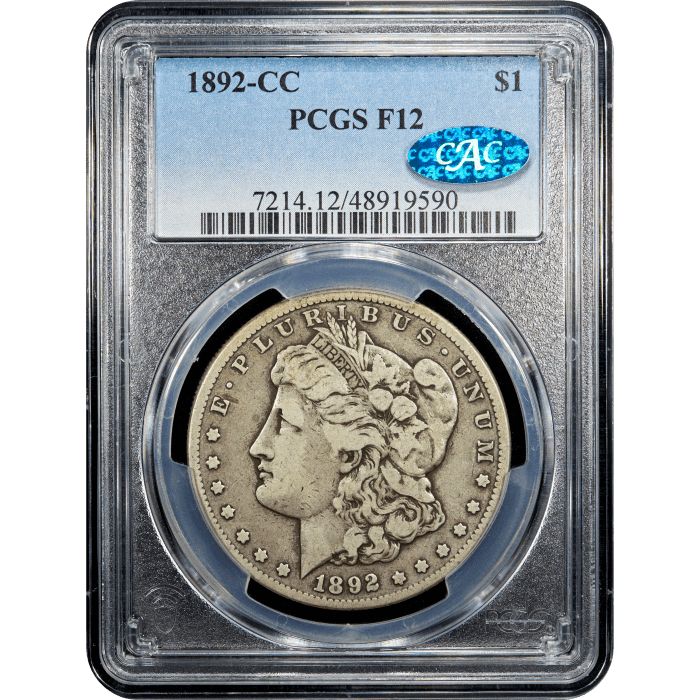 1892-CC Morgan Dollar ($1) Obverse Slab Image