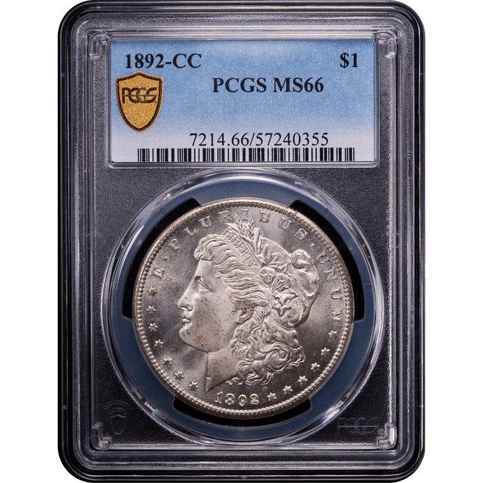 1892-CC Morgan Dollar ($1) Obverse Slab Image