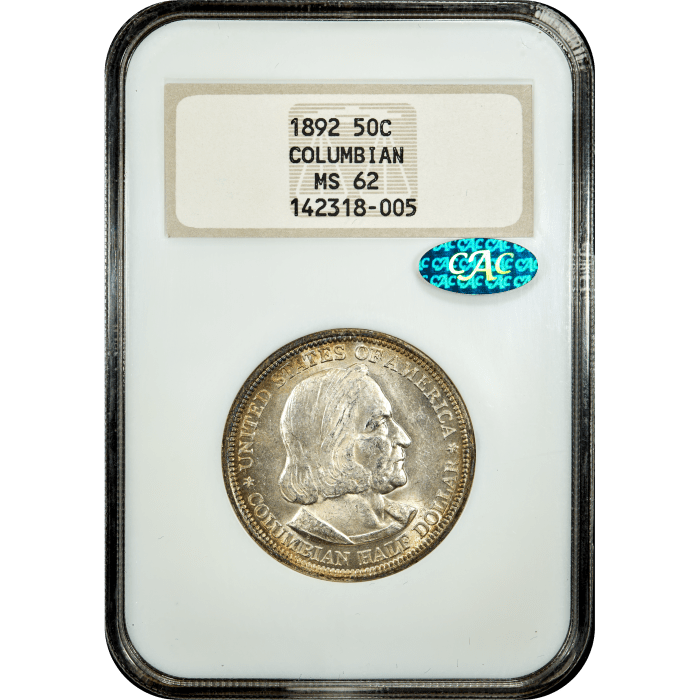 1892 Columbian Commem Half Dollar (50c) SLAB Image
