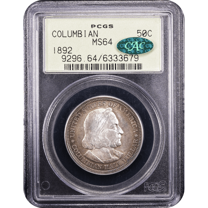 1892 Columbian Commemorative Half Dollar (50c) OGH Obverse Slab Image