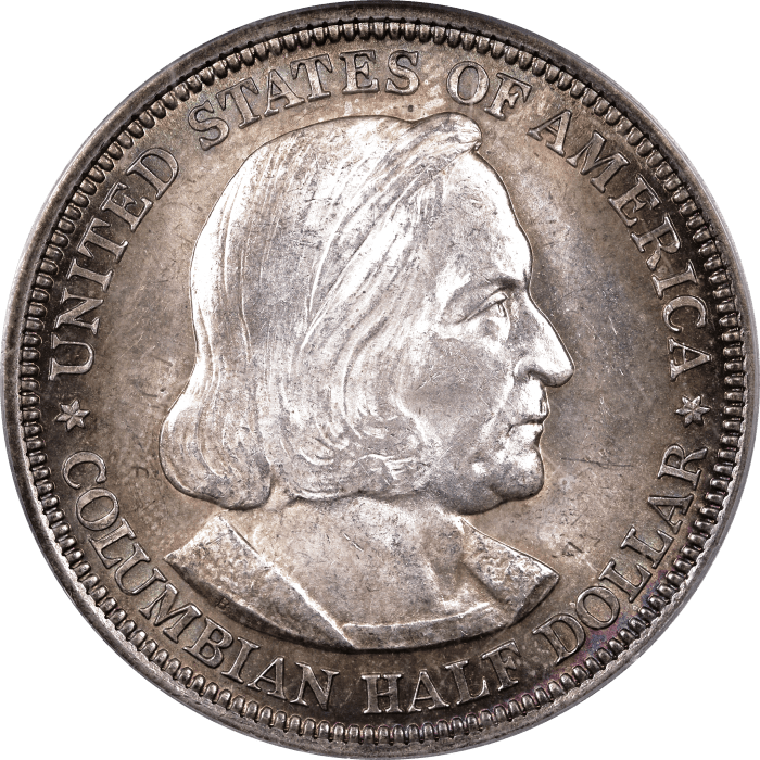 1892 Columbian Commemorative Half Dollar (50c) OGH Obverse Image