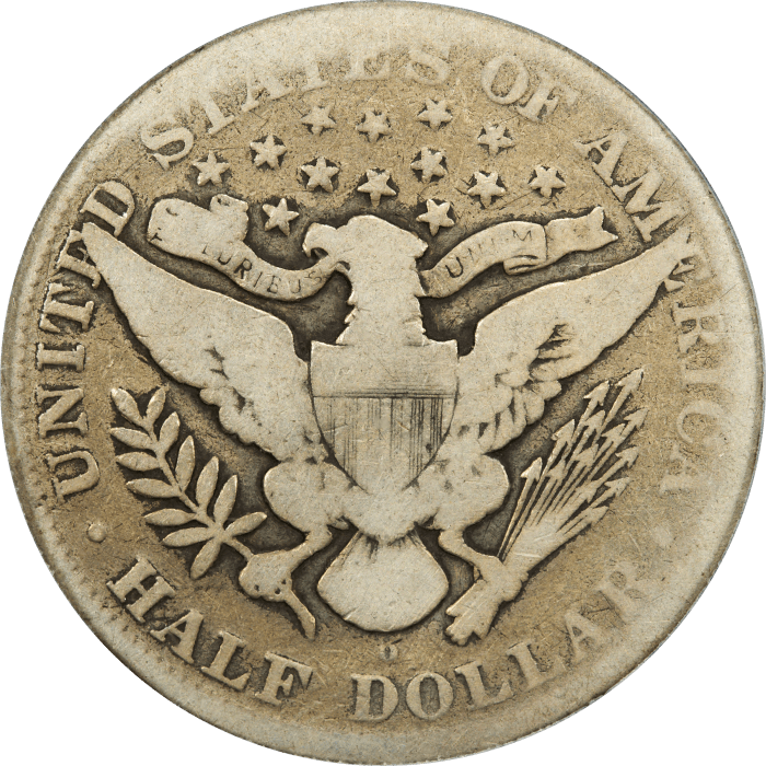 1892-O Barber Half Dollar (50c) Micro O REVERSE Image