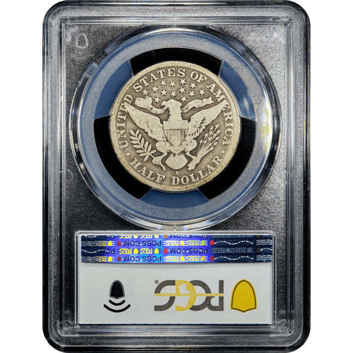 1892-S Barber Half Dollar (50c) Reverse Slab Image