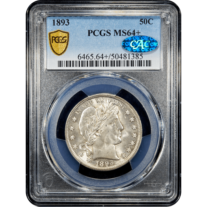 1893 Barber Half Dollar (50c) Obverse Slab Image