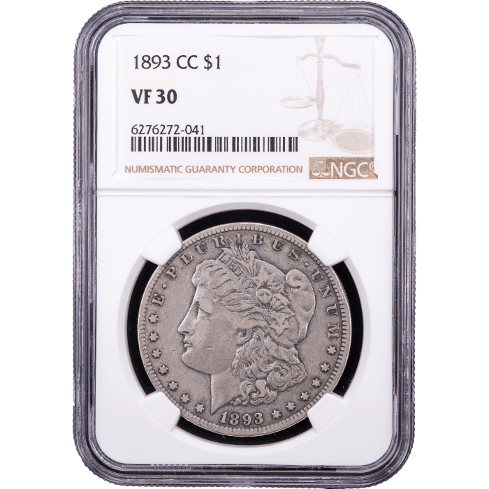 1893-CC Morgan Dollar ($1) Obverse Slab Image