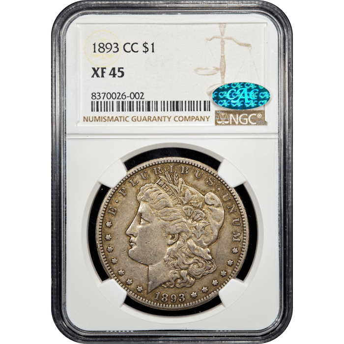 1893-CC Morgan Dollar ($1) Obverse Slab Image