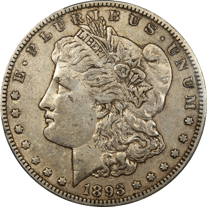 1893-CC Morgan Dollar ($1) OBVERSE Image