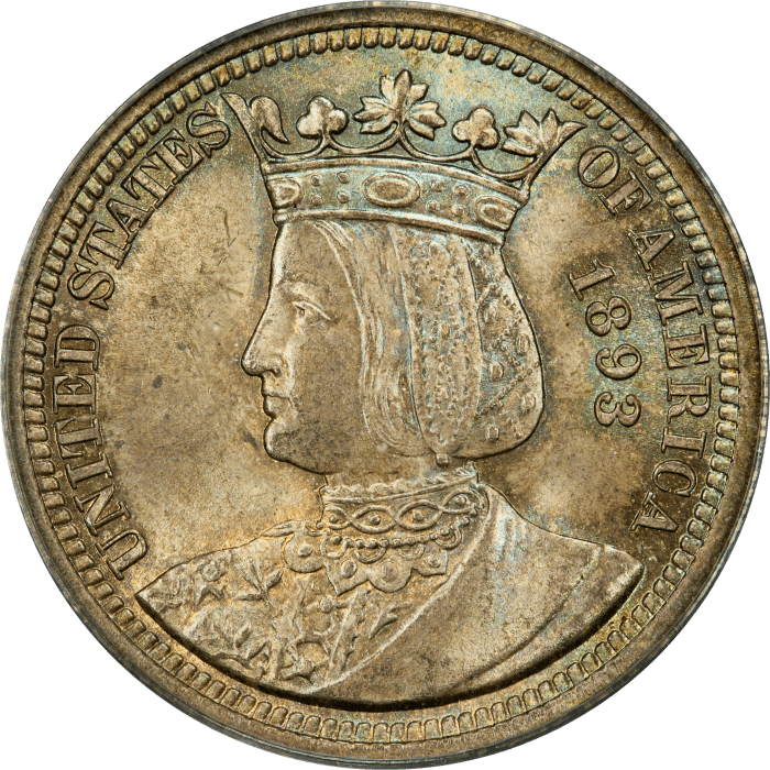 1893 Isabella Commemorative Quarter (25c) OGH OBVERSE Image