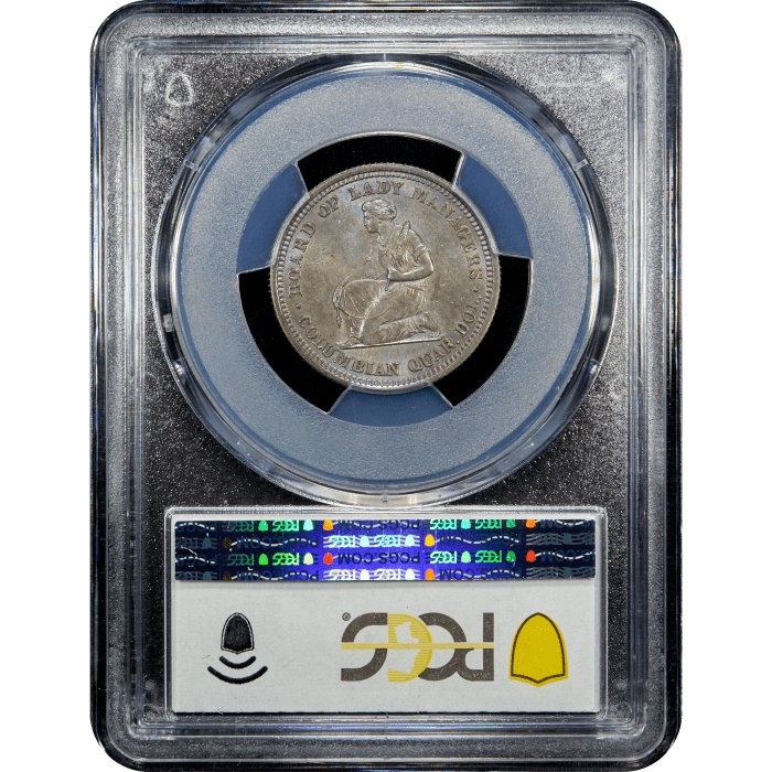 1893 Isabella Quarter (25c) Reverse Slab Image