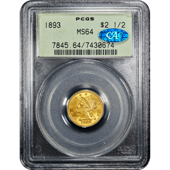 1893 Liberty Gold Quarter Eagle ($2.50) OGH SLAB Image