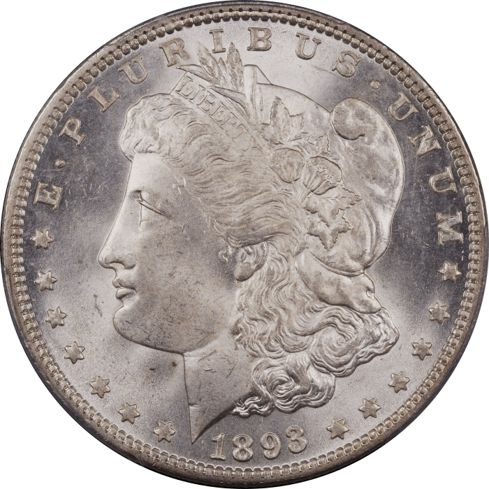 1893 Morgan Dollar ($1) OBVERSE Image