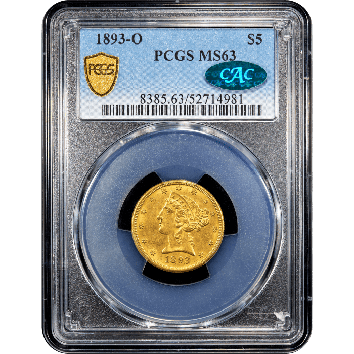 1893-O Liberty Gold Half Eagle ($5) Obverse Slab Image