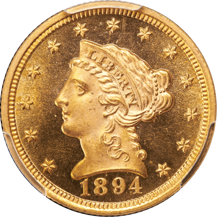 1894 Liberty Gold Quarter Eagle ($2.50) Obverse Image