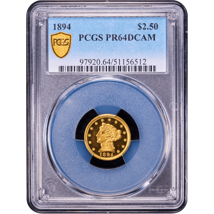1894 Liberty Gold Quarter Eagle ($2.50) Obverse Slab Image