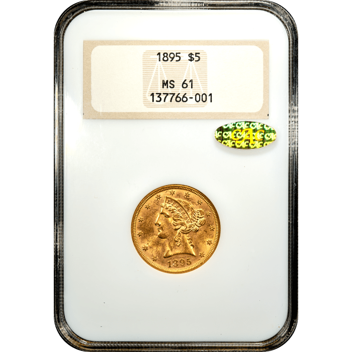 1895 Liberty Gold Half Eagle ($5) Obverse Slab Image