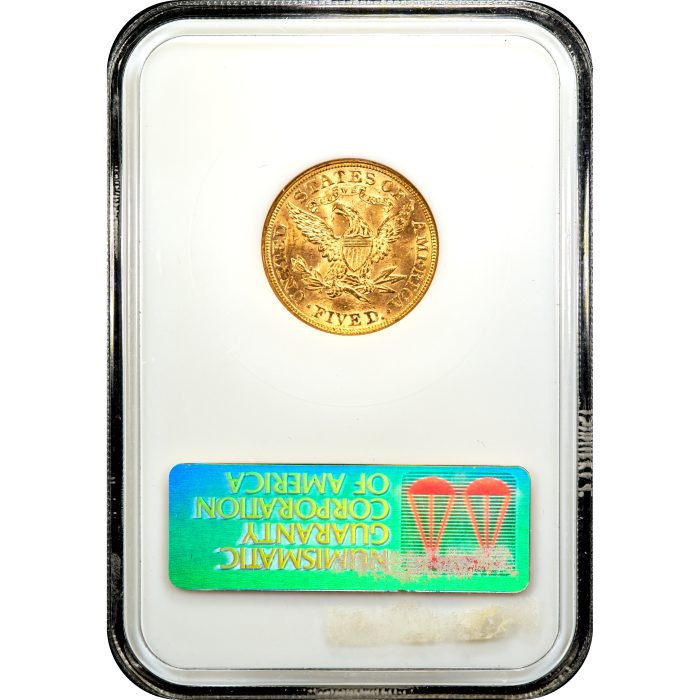 1895 Liberty Gold Half Eagle ($5) Reverse Slab Image