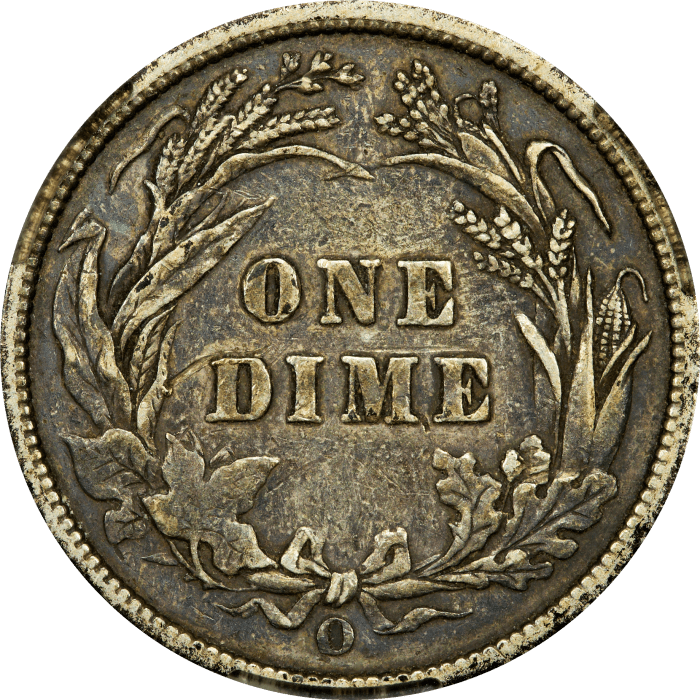 1895-O Barber Dime (10c) REVERSE Image