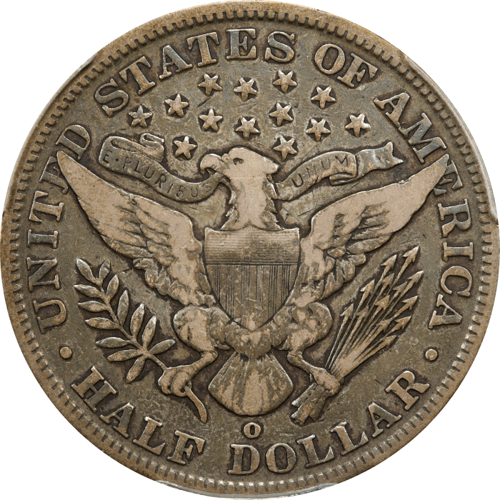 1895-O Barber Half Dollar (50c) REVERSE Image