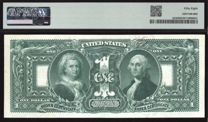 1896 $1 Educational Silver Certificate REVERSE Image