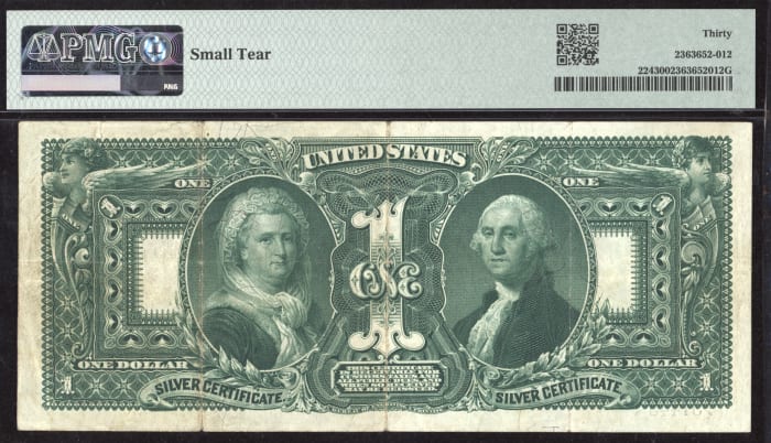 1896 $1 Educational Silver Certificate Reverse Image
