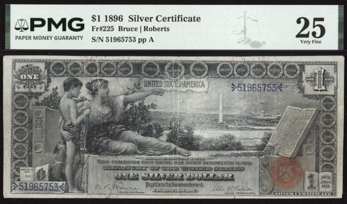 1896 $1 Educational Silver Certificate Obverse Image