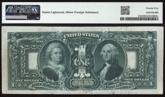 1896 $1 Educational Silver Certificate Reverse Image